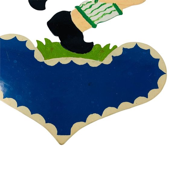 Vintage 1970s Dancing Dutch Couple Wall Hanging Handmade Metal Folk Art - Picture 4 of 8